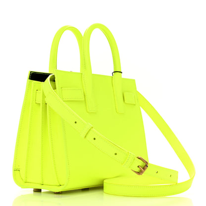 Saint Laurent Grained Calfskin Nano Sac De Jour Fluo Safety Yellow 3 of 10