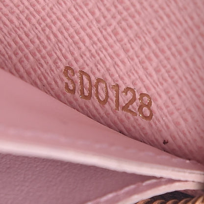 Louis Vuitton Damier Ebene Clemence Wallet Rose Ballerine 6 of 6