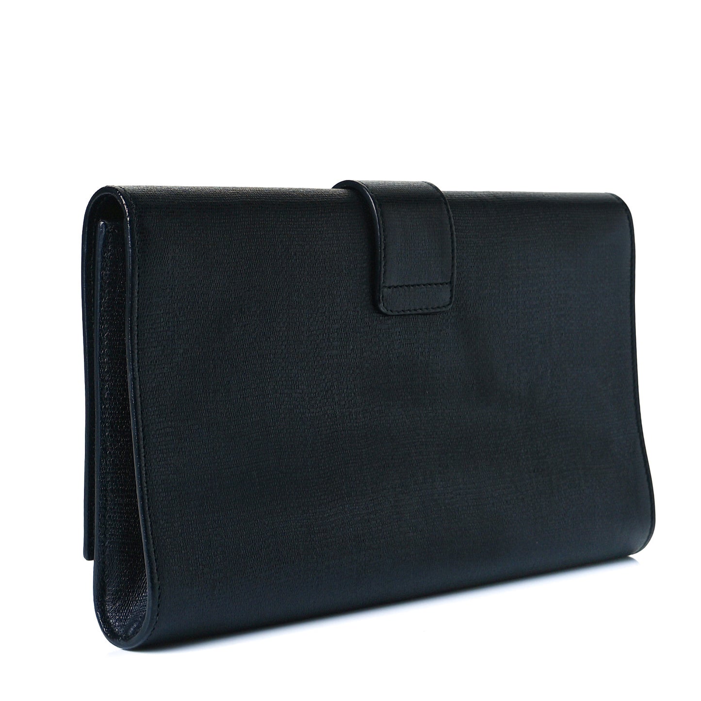 Textured Calfskin Classic Y Ligne Clutch Black