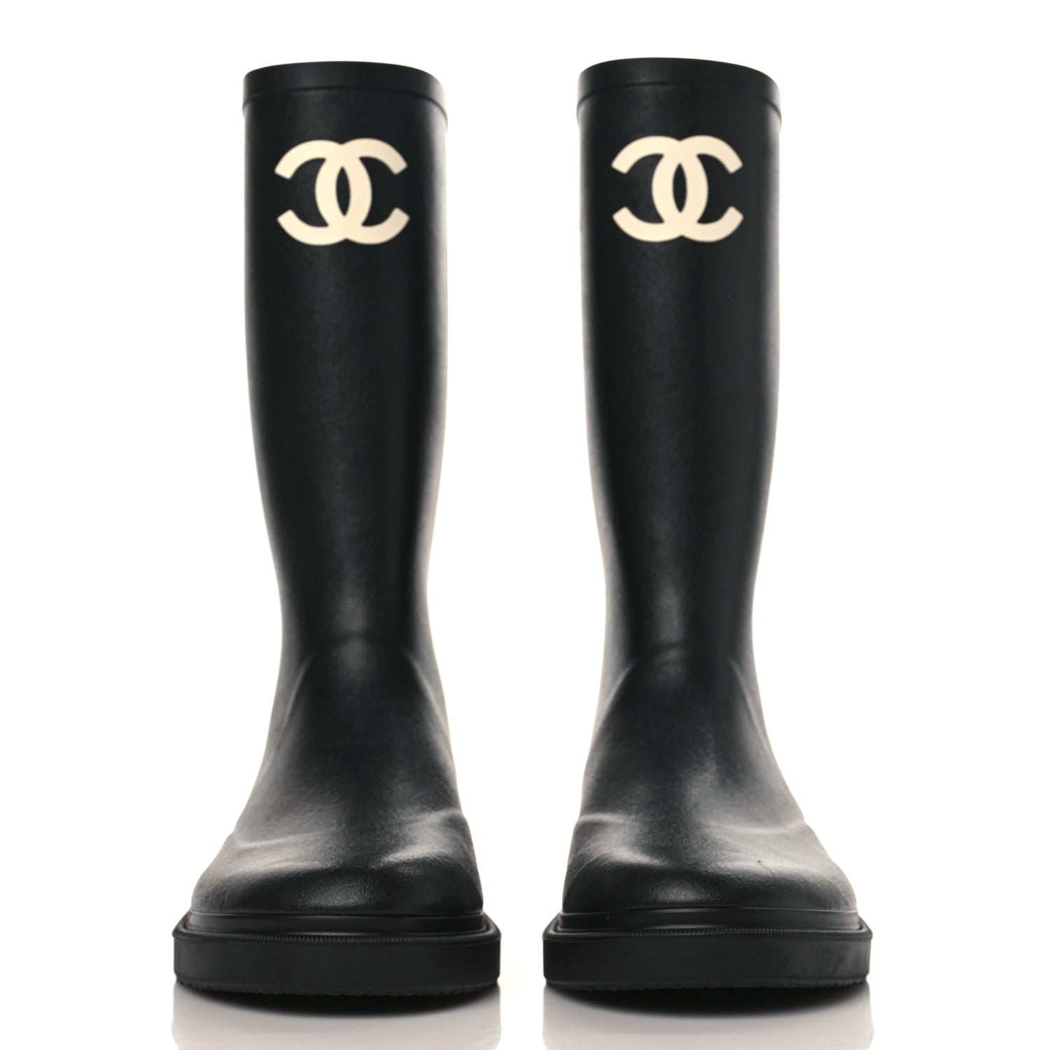 Chanel Caoutchouk CC High Boots 38 Black 2 of 7