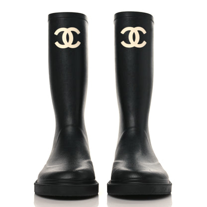 Chanel Caoutchouk CC High Boots 38 Black 2 of 7