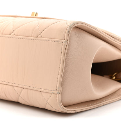 Chanel Crumpled Lambskin Quilted Small CC Links Top Handle Flap Beige 9 of 18