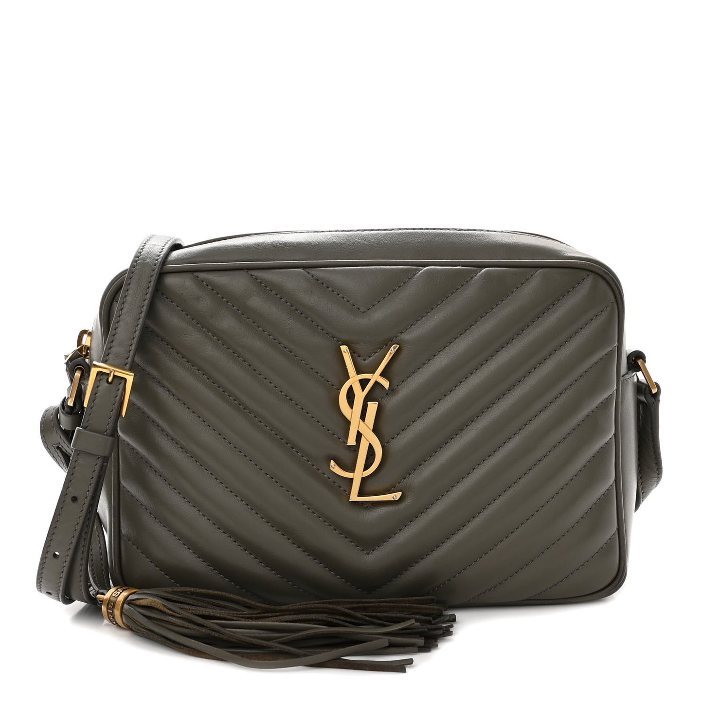Calfskin Matelasse Monogram Lou Camera Bag Military Olive