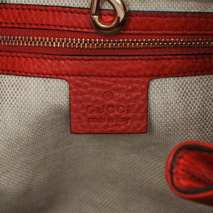 Gucci Pebbled Calfskin Medium Soho Chain Shoulder Bag Tabasco Red 6 of 7