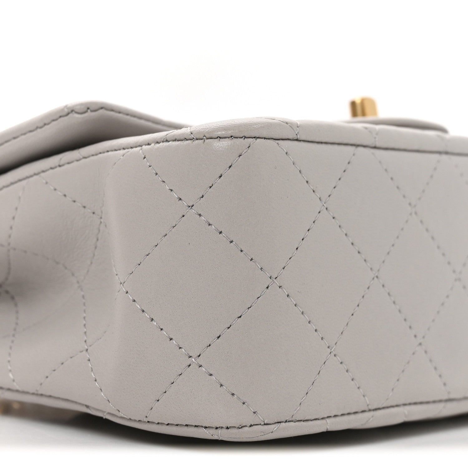 Chanel Lambskin Quilted Mini Top Handle Rectangular Flap Grey 9 of 11