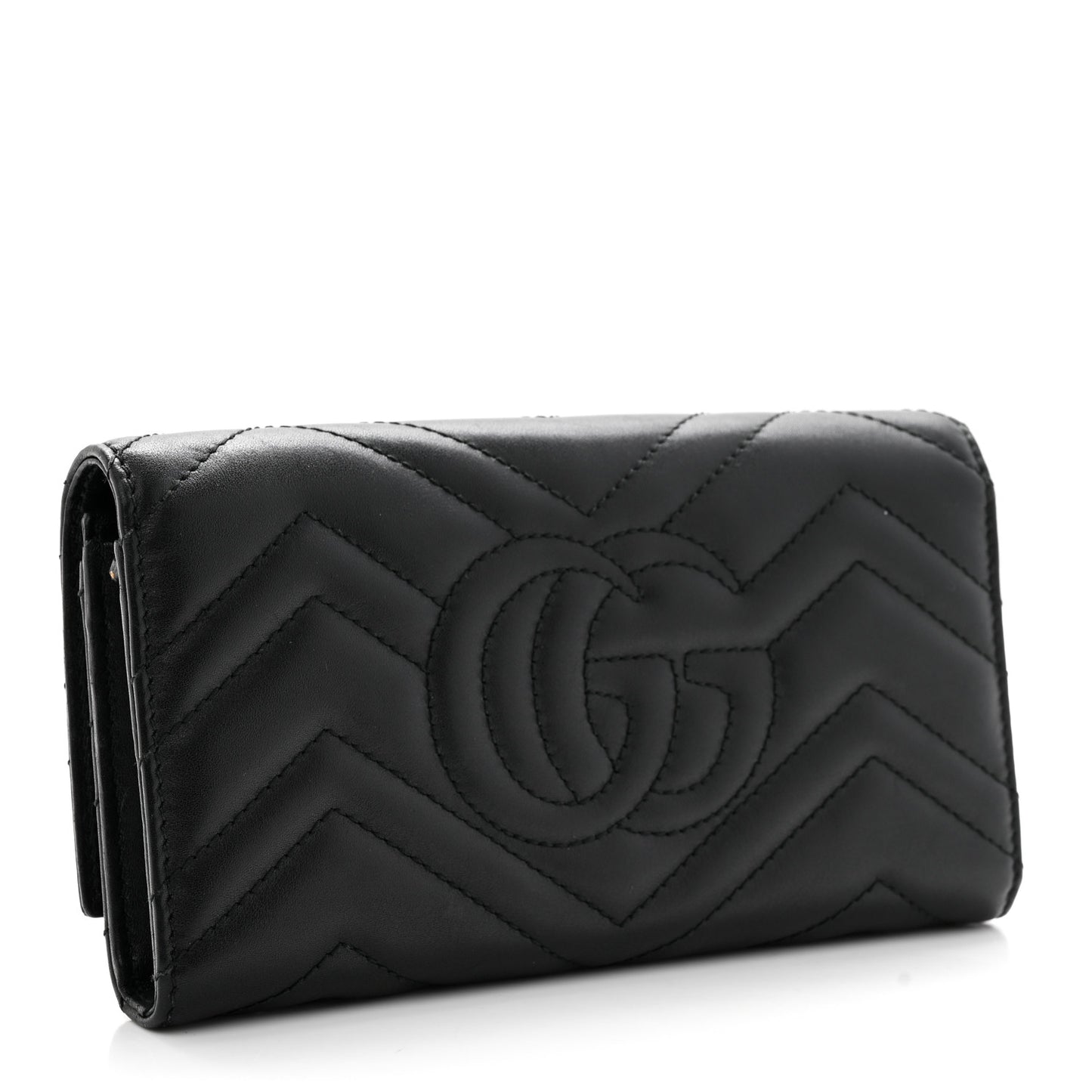 Calfskin Matelasse GG Marmont Continental Wallet Black