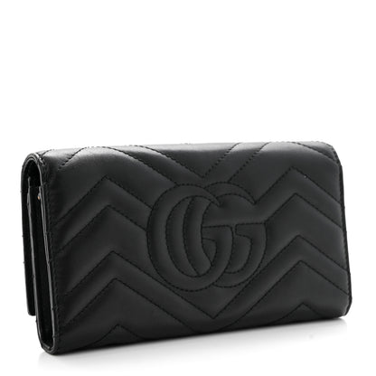 Gucci Calfskin Matelasse GG Marmont Continental Wallet Black 3 of 9