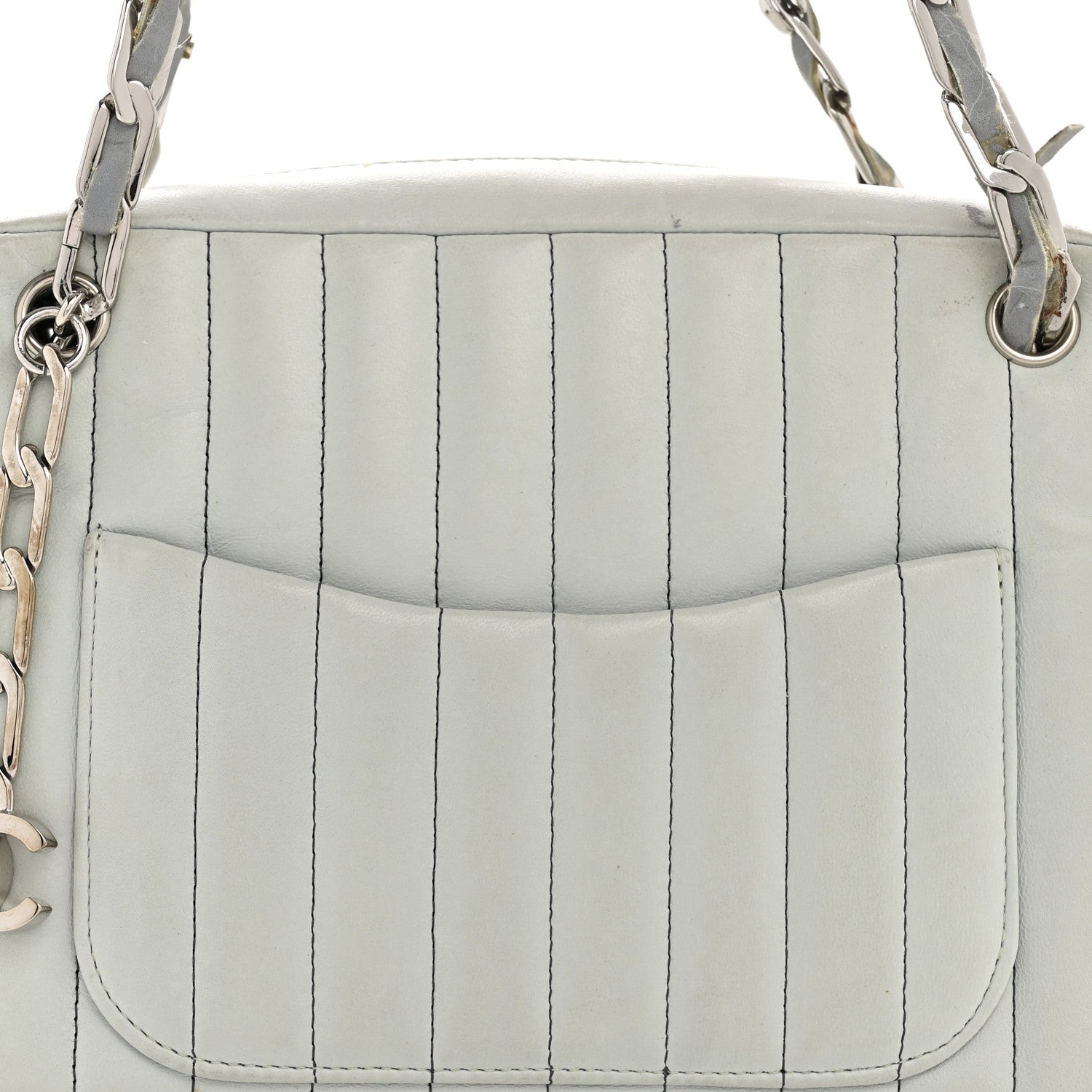 Chanel Lambskin Vertical Quilted Mademoiselle Camera Case Green 8 of 14