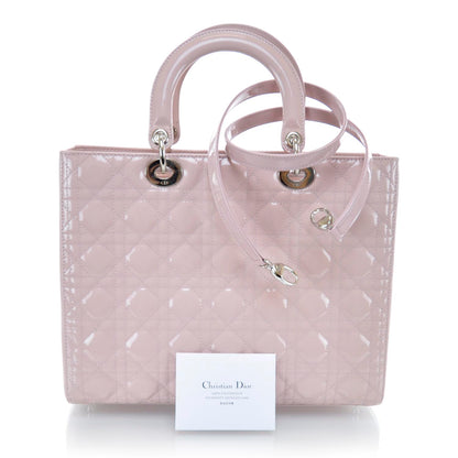 Christian Dior Patent Cannage Large Lady Dior Pink 3 of 9
