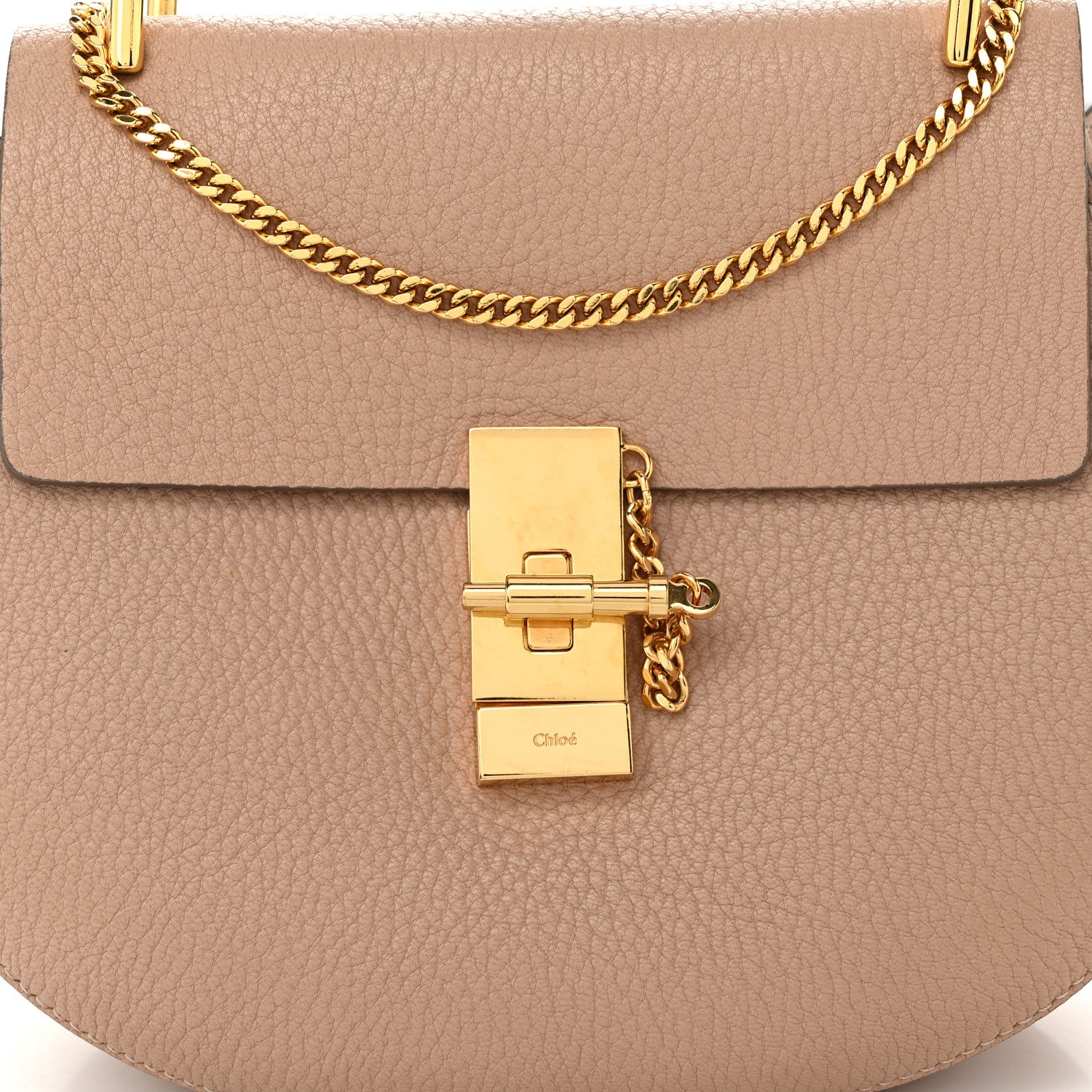 Chloe Grained Lambskin Drew Shoulder Bag Cement Pink 7 of 10