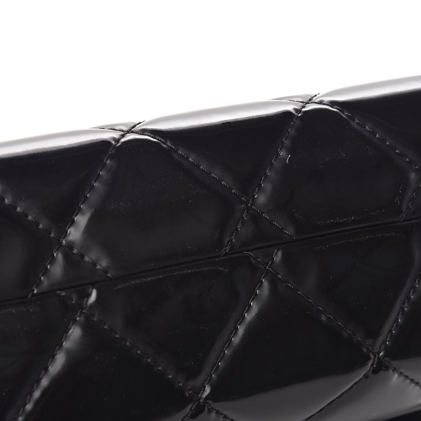 Vinyl Quilted In the Business Flap Bag Black