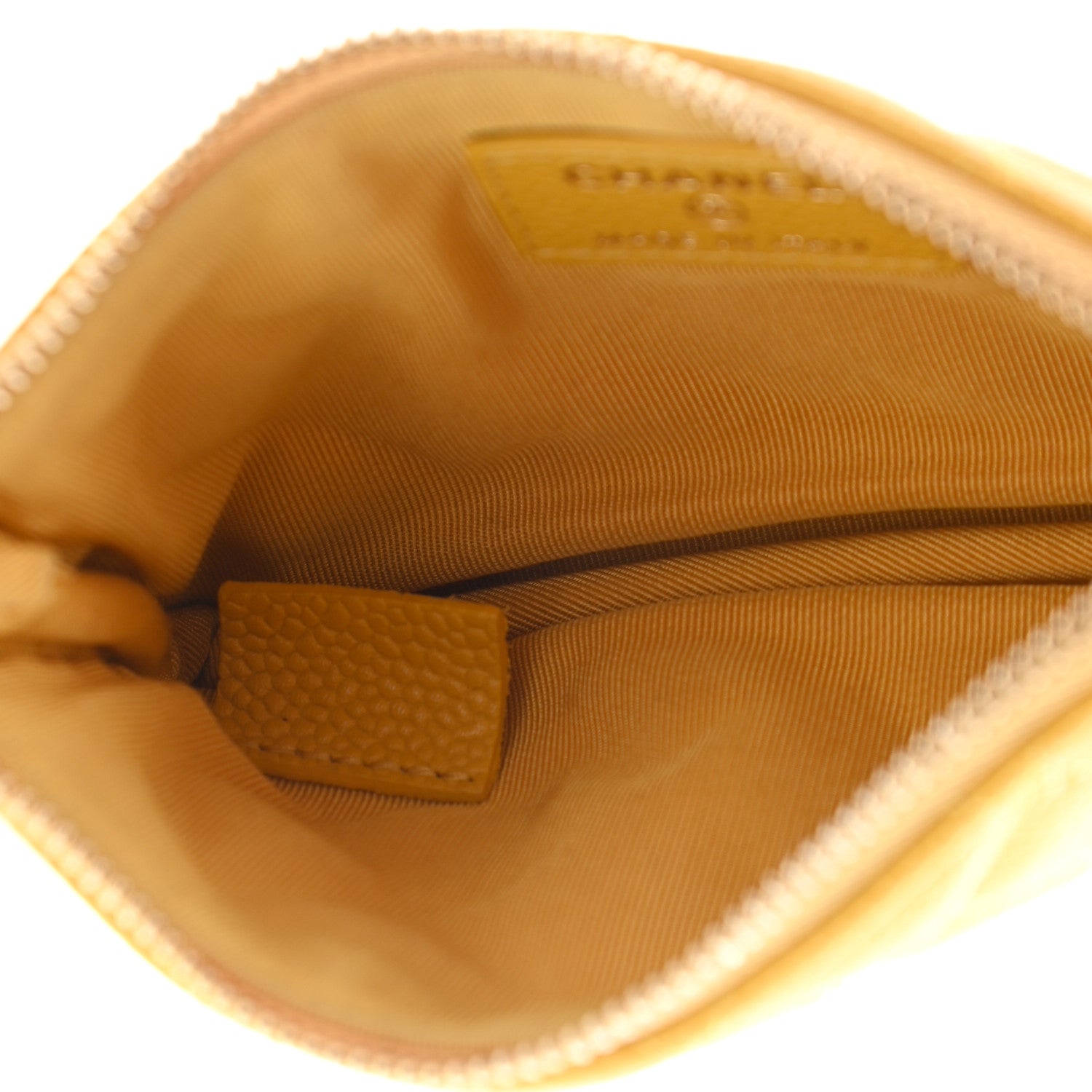 Chanel Caviar Quilted Small Pouch Yellow 5 of 9