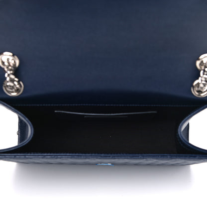 Saint Laurent Grain De Poudre Textured Mixed Matelasse Triquilt Medium Monogram Satchel Deep Marine 5 of 11