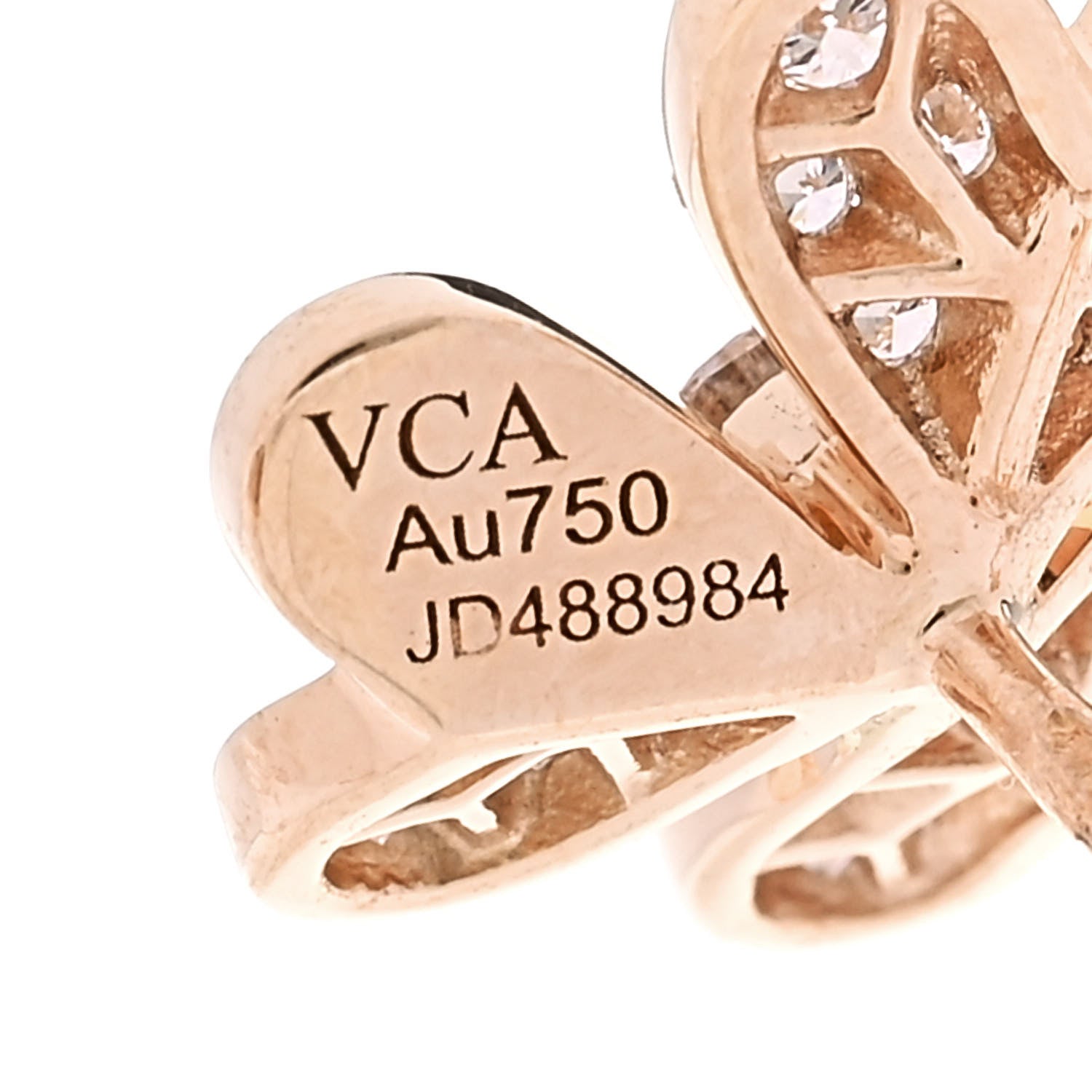Van Cleef & Arpels 18K Rose Gold Diamond Mini Frivole Pave Earrings 4 of 4