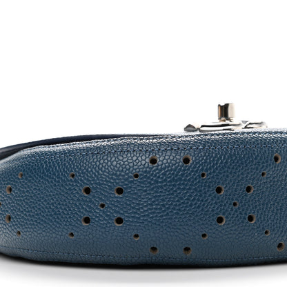 Chanel Caviar Perforated Messenger Bag Navy 9 of 10
