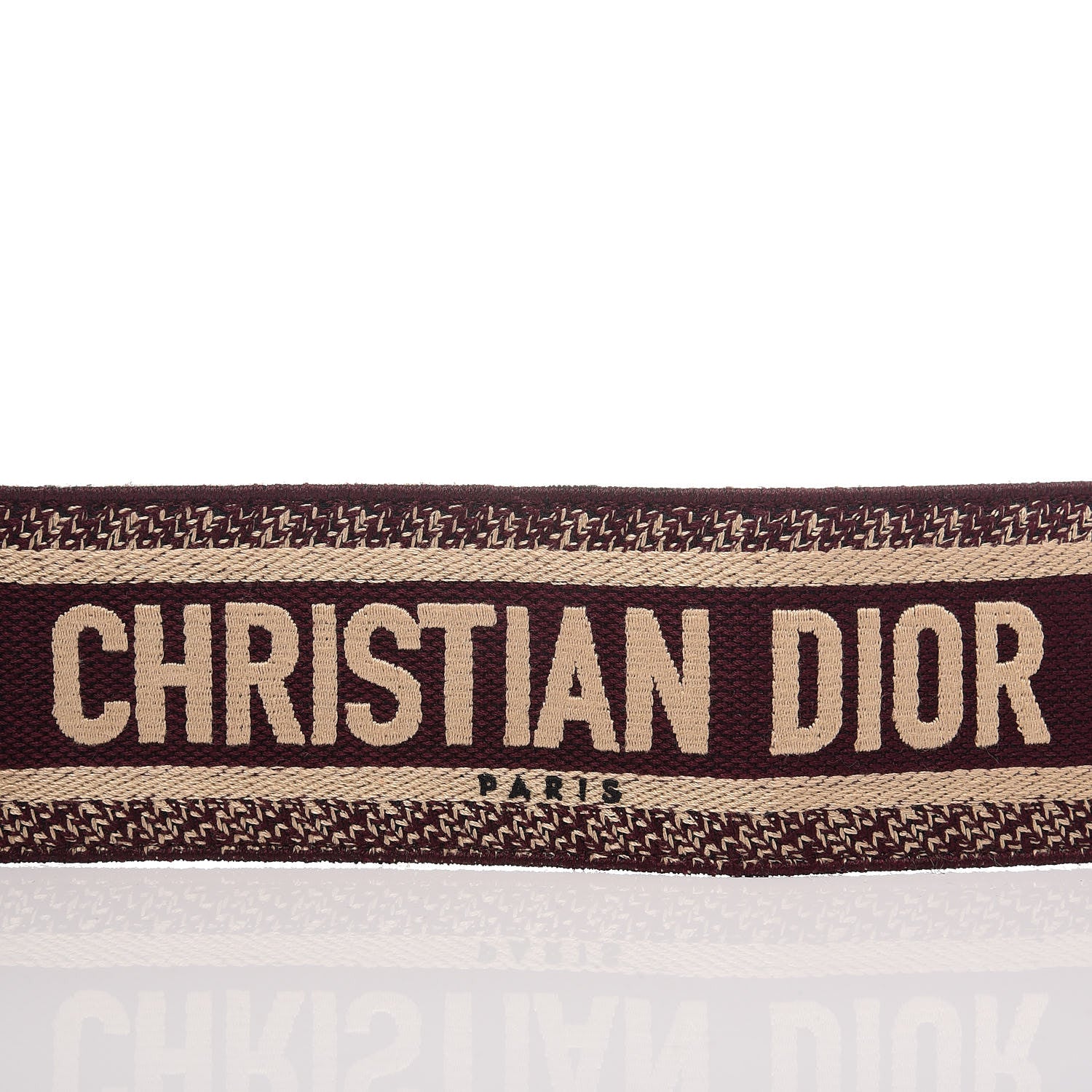 Christian Dior Canvas Embroidered Shoulder Strap Burgundy 5 of 6