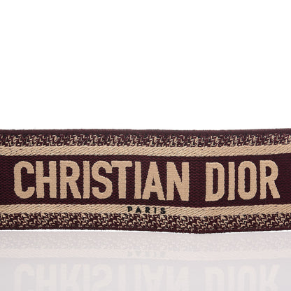 Christian Dior Canvas Embroidered Shoulder Strap Burgundy 5 of 6