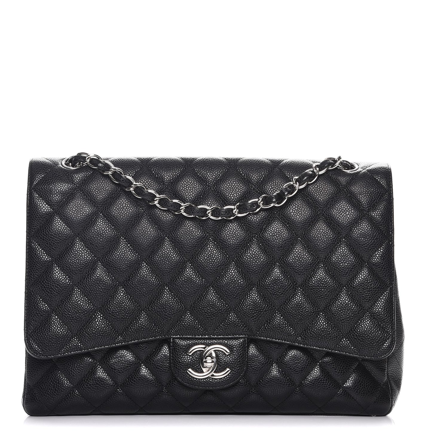 Caviar Quilted Maxi Double Flap Black