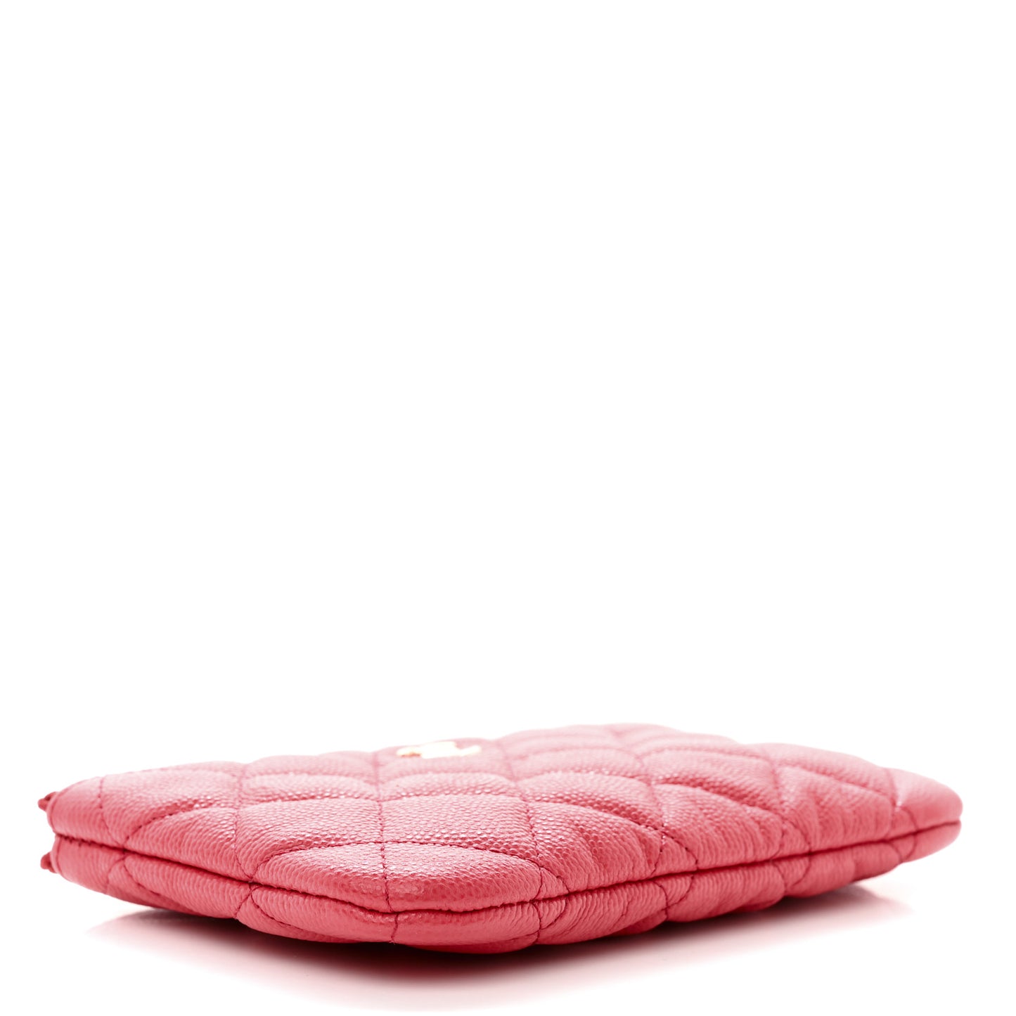 Caviar Quilted Small Cosmetic Case Dark Pink