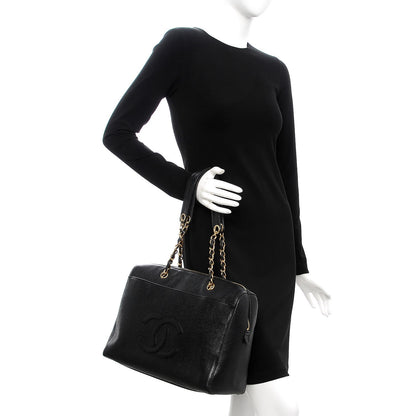 Chanel Caviar Large CC Shoulder Bag Black 2 of 7