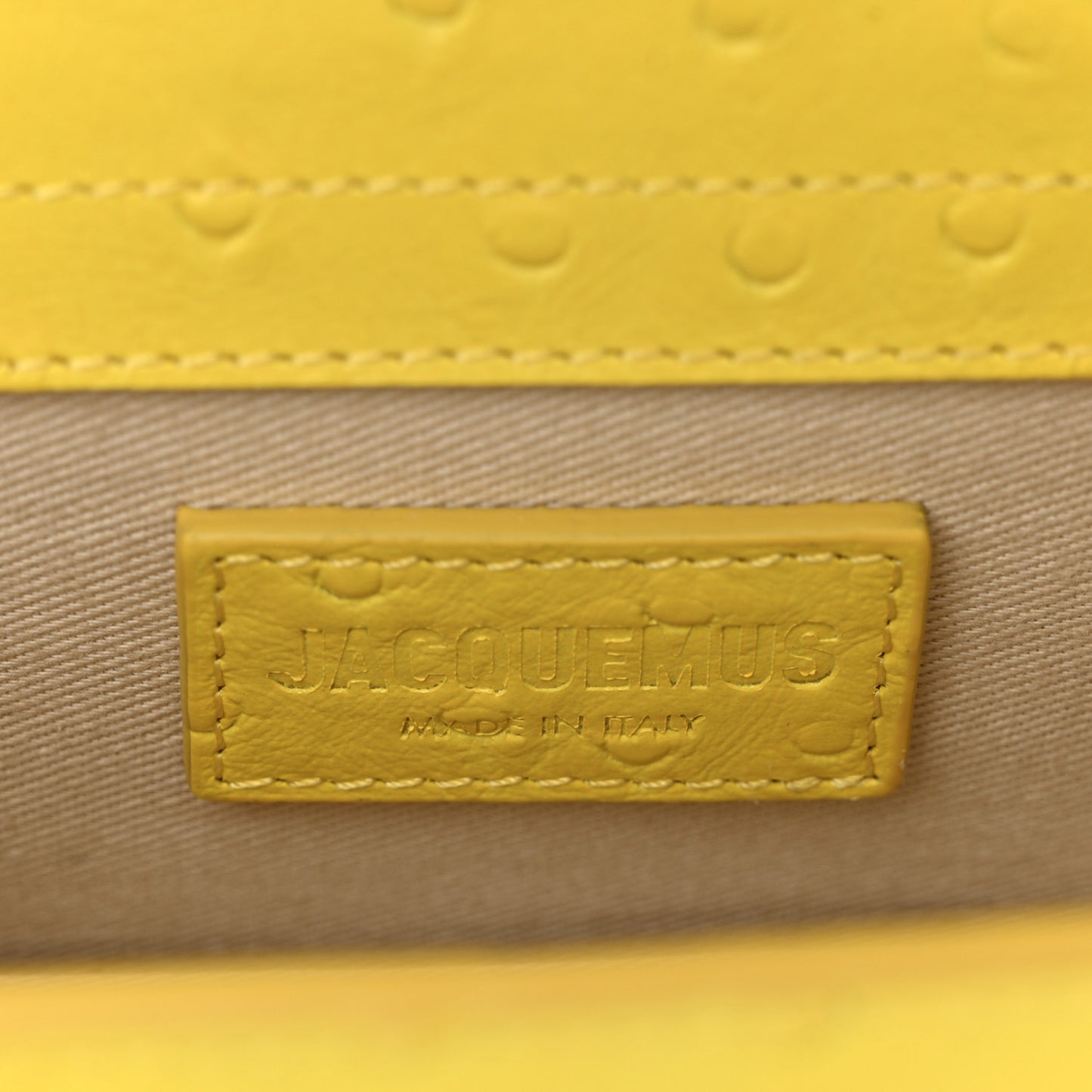 Calfskin Ostrich Embossed Le Bambino Yellow