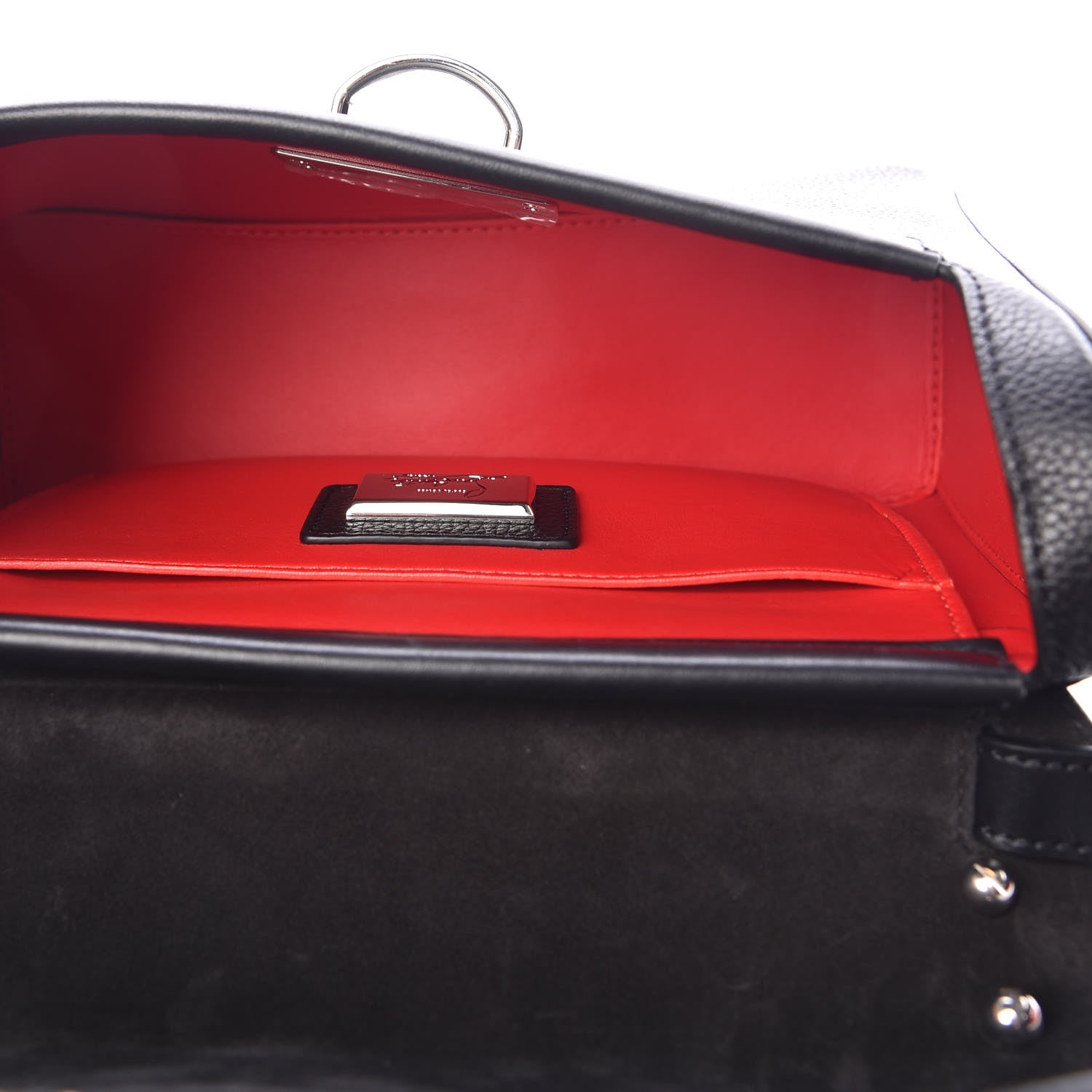 Christian Louboutin Pebbled Calfskin Small Rubylou Shoulder Bag Black 6 of 9