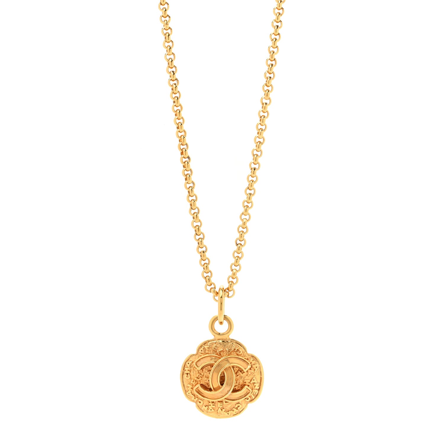 Chanel Metal CC Medallion Chain Necklace Gold 1 of 5