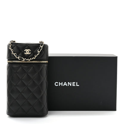 Chanel Caviar Quilted Phone Holder With Chain Black 8 of 8