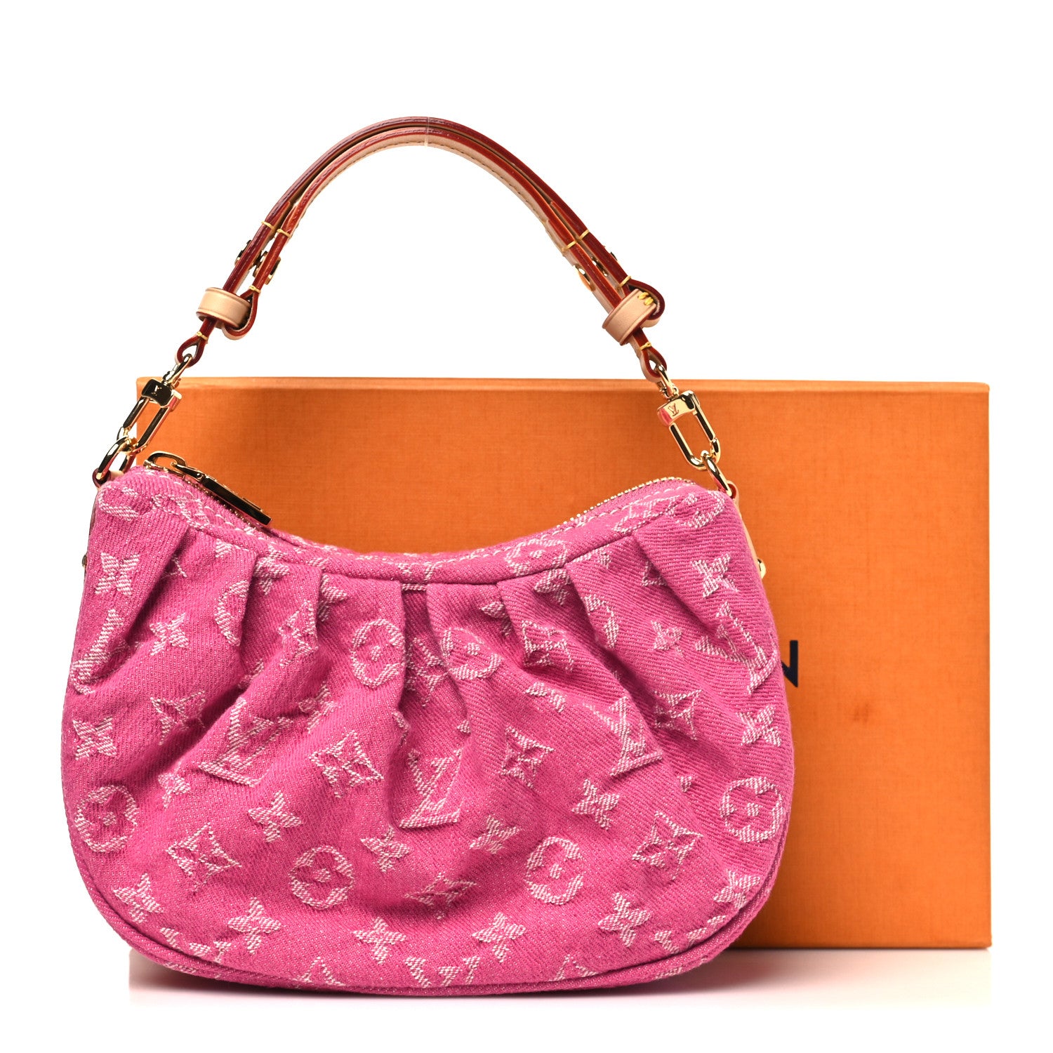 Louis Vuitton Monogram Denim Pochette Valley Fuchsia 10 of 10