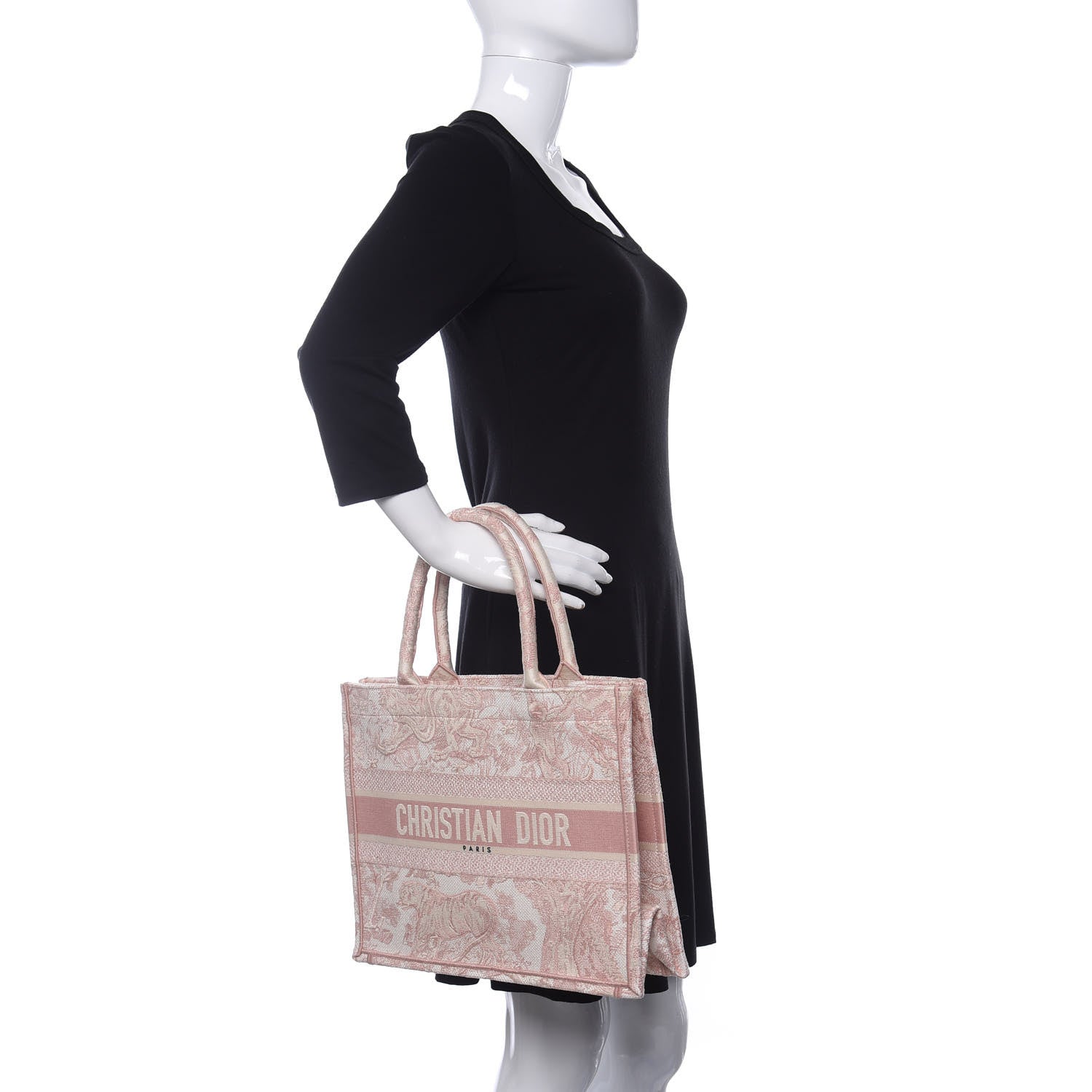 Christian Dior Canvas Embroidered Medium Dioriviera Toile De Jouy Book Tote Rose 2 of 10