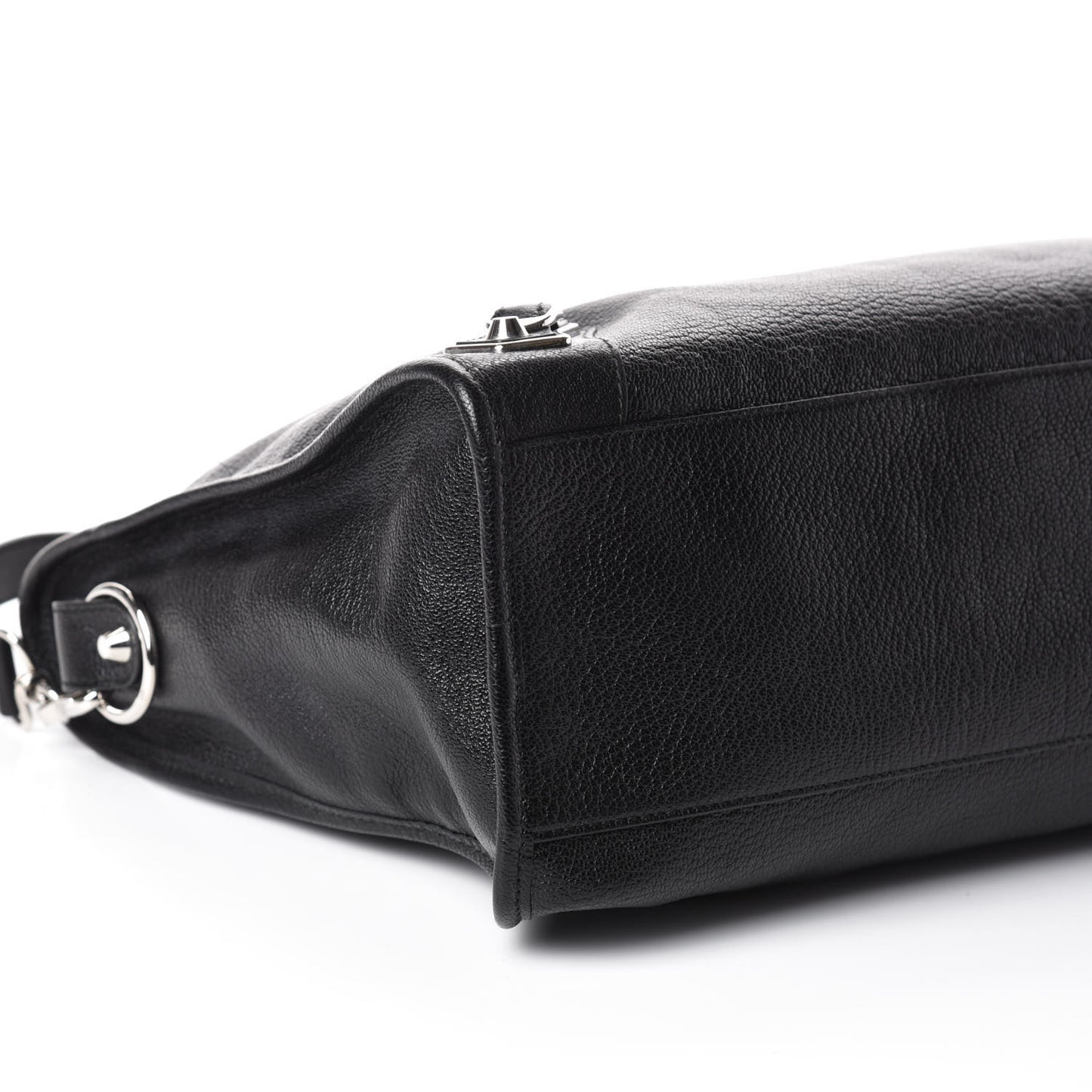 Chevre Silver Metallic Edge Hardware City Black