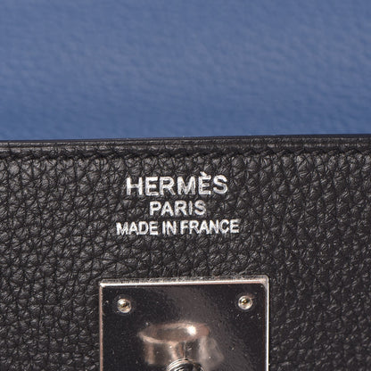 Hermes Togo Verso Kelly Retourne 35 Black Bleu Agate 16 of 40