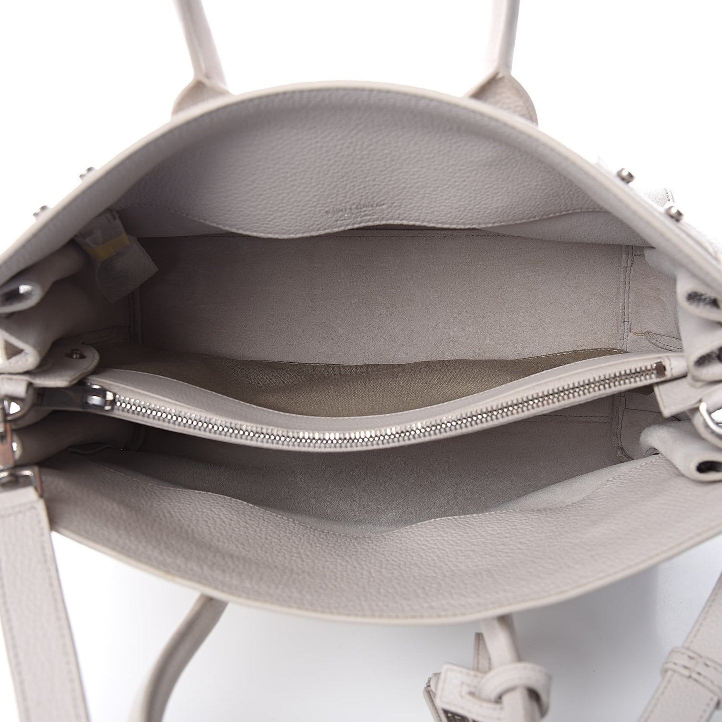 Grained Calfskin Small Sac De Jour Icy White