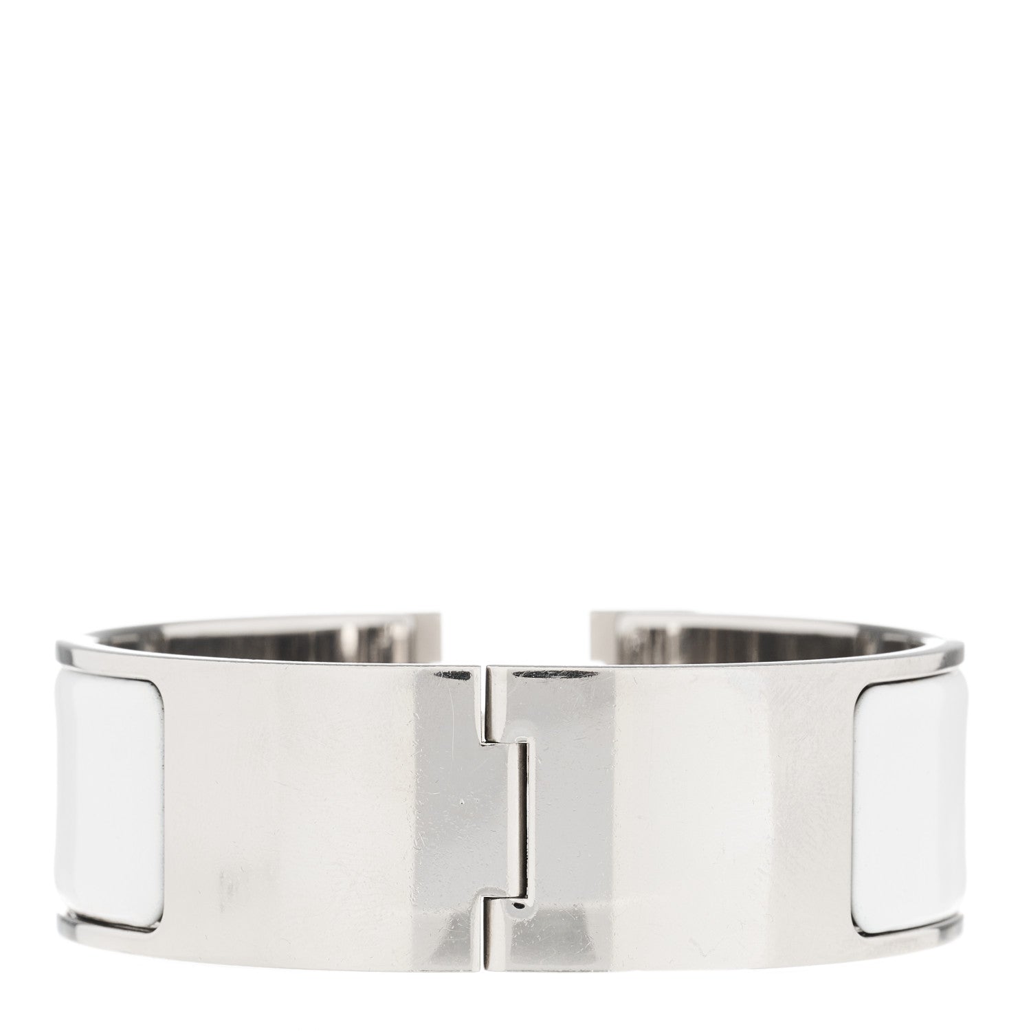 Hermes Enamel Wide Clic Clac H Bracelet GM White 2 of 4