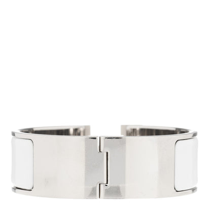 Hermes Enamel Wide Clic Clac H Bracelet GM White 2 of 4