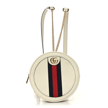 Gucci Textured Calfskin Web Mini Ophidia Round Backpack Mystic White 1 of 8