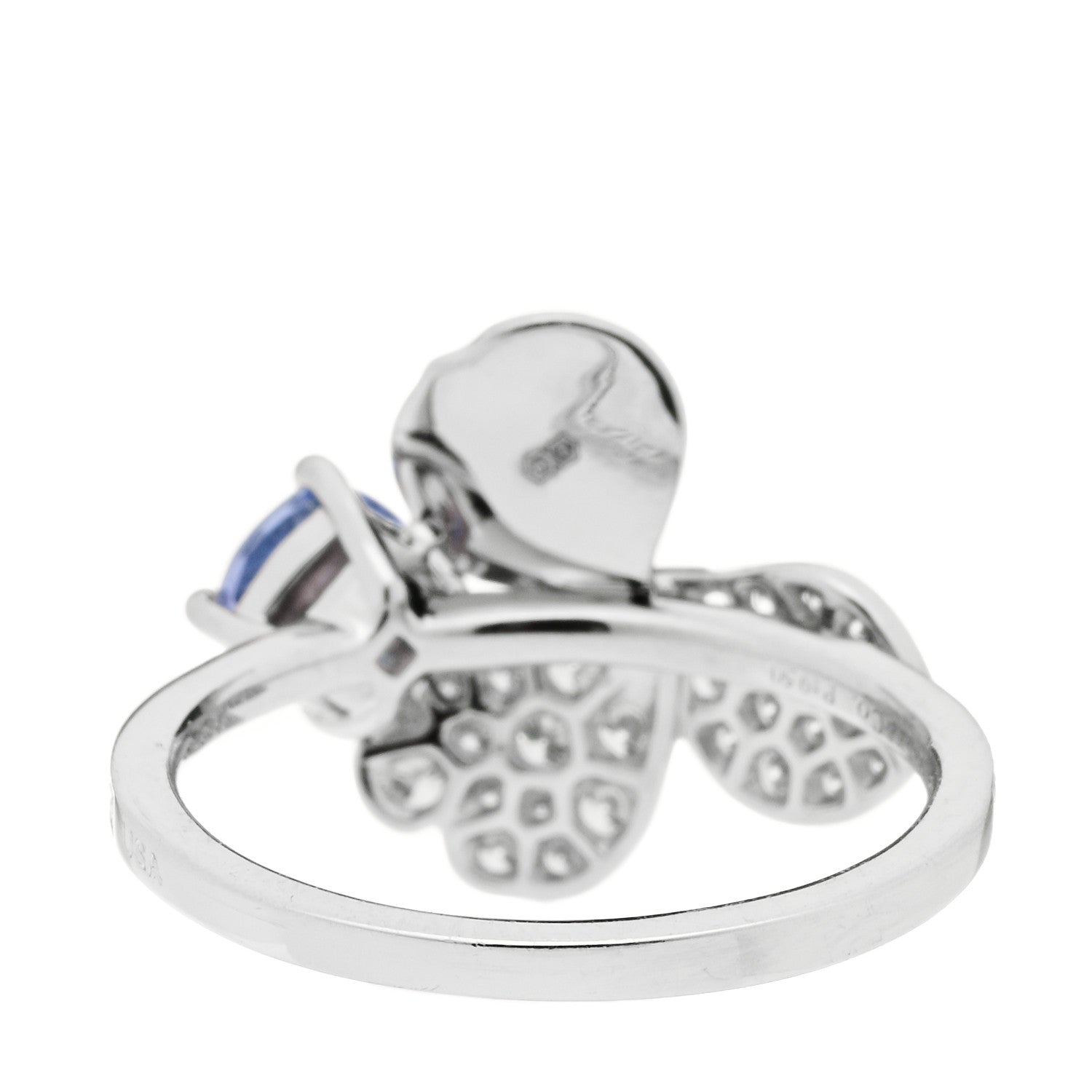 Tiffany Platinum Diamond Tanzanite Paper Flowers Ring 52 6 2 of 7
