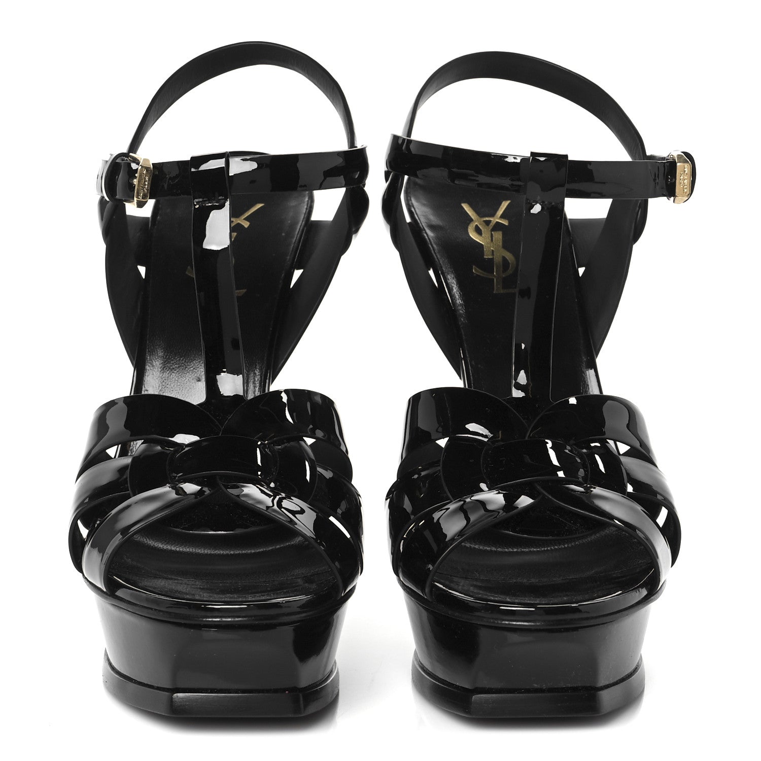 Saint Laurent Patent Tribute 105 Platform Sandals 39 Black 3 of 10