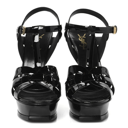 Saint Laurent Patent Tribute 105 Platform Sandals 39 Black 3 of 10