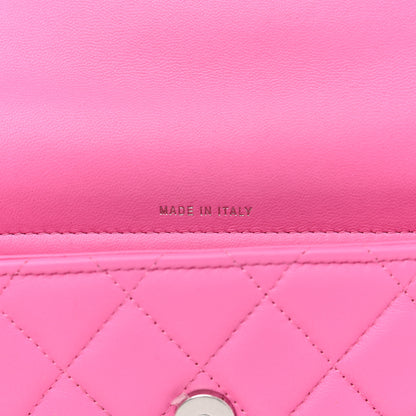 Chanel Lambskin Quilted Flap Phone Holder With Chain Neon Pink 6 of 14