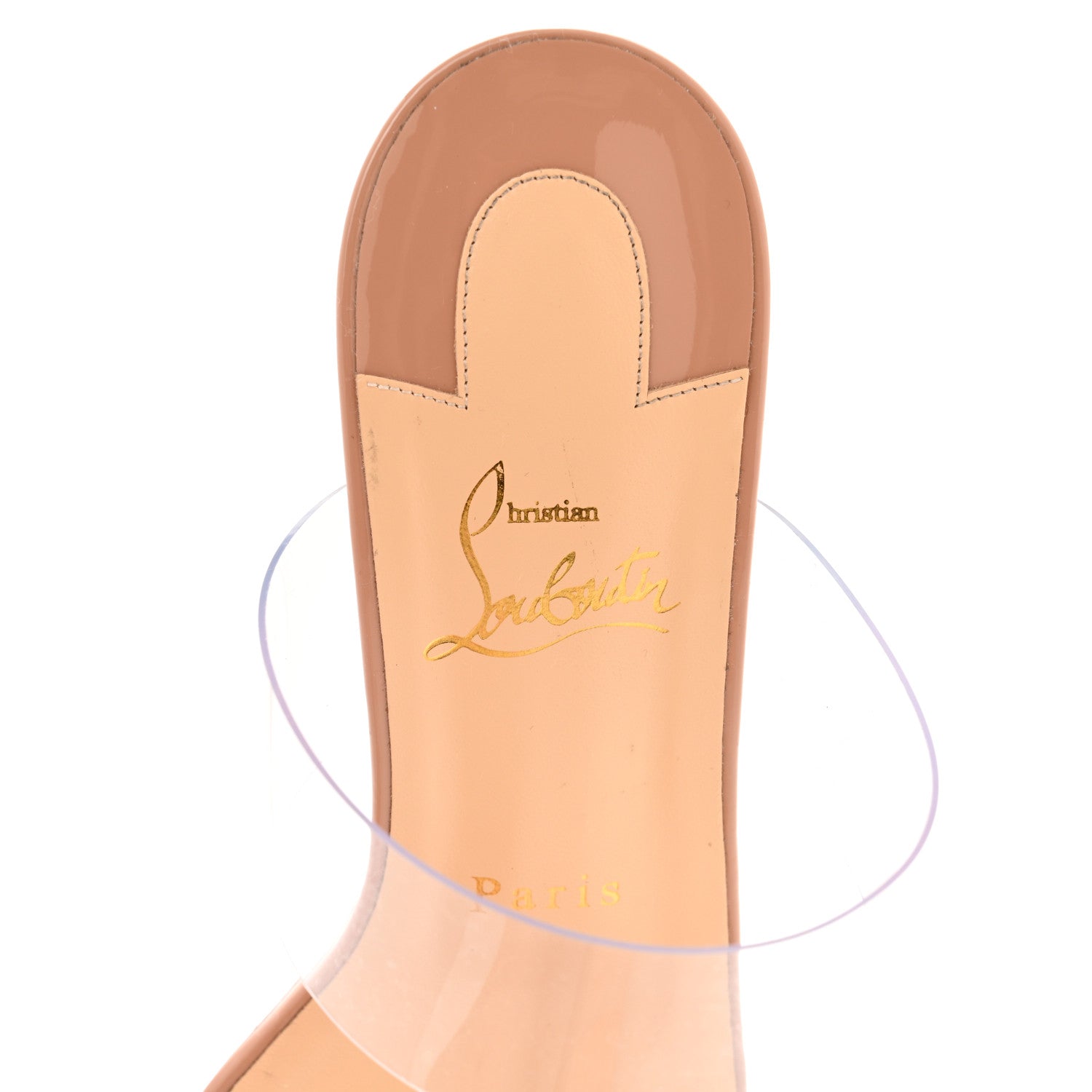 Christian Louboutin Patent PVC Just Nothing 85 Slide Sandals 39 Nude 7 of 7