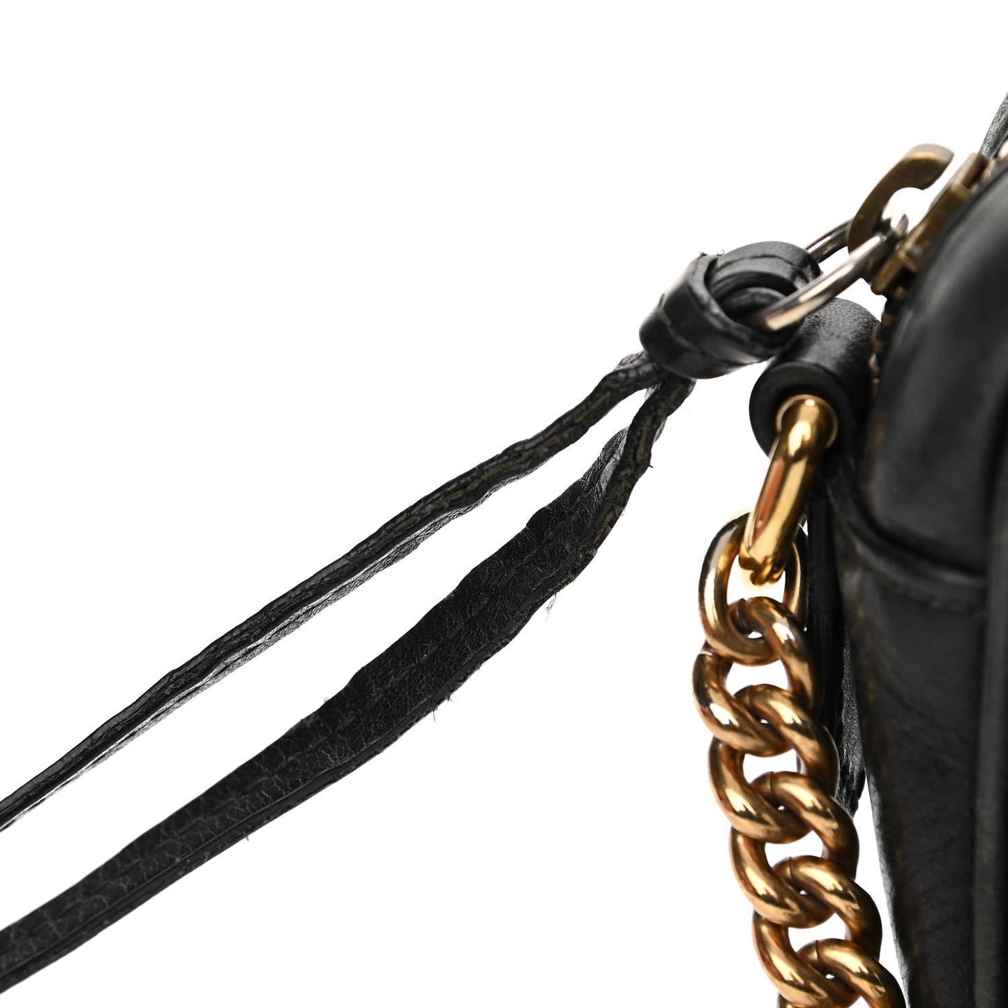 Calfskin Matelasse Mini GG Marmont Chain Shoulder Bag Black