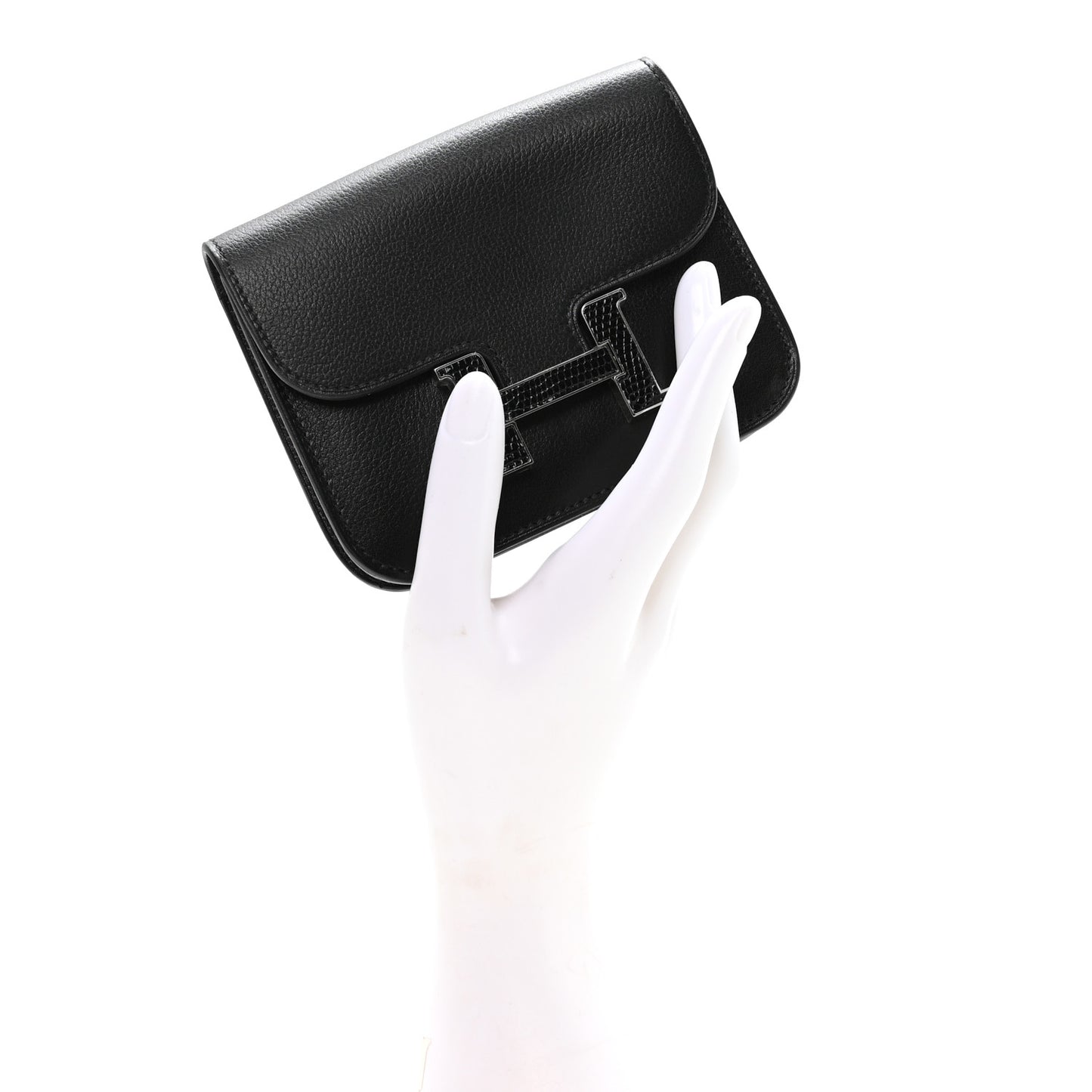 Evergrain Lizard Constance Slim Wallet Black
