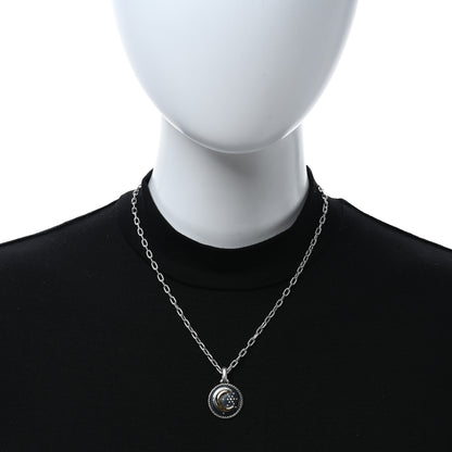 David Yurman Sterling Silver 18K Yellow Gold Diamond Moon and Star Amulet 3mm Chain Necklace 3 of 5