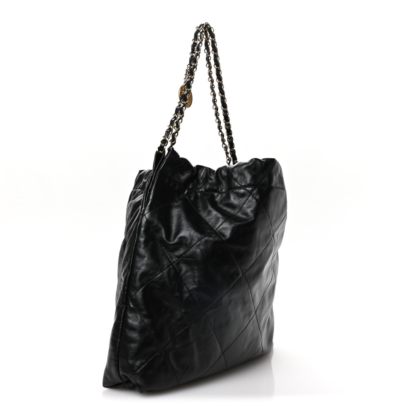 Shiny Calfskin Quilted Chanel 22 Black