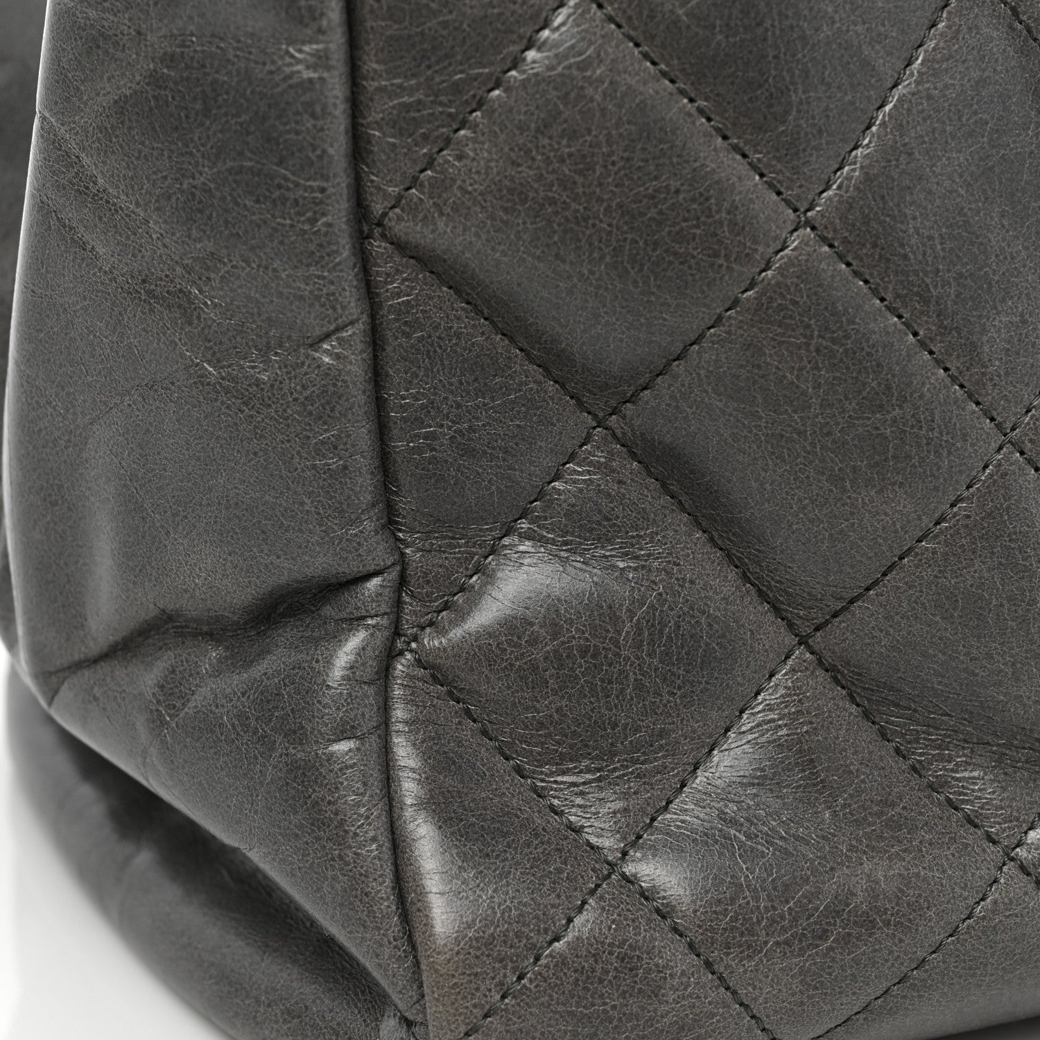 Chanel Glazed Calfskin Quilted Large CC Delivery Tote Grey 10 of 11