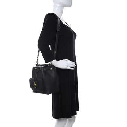 Louis Vuitton Calfskin Lockme Bucket MM Black 2 of 10