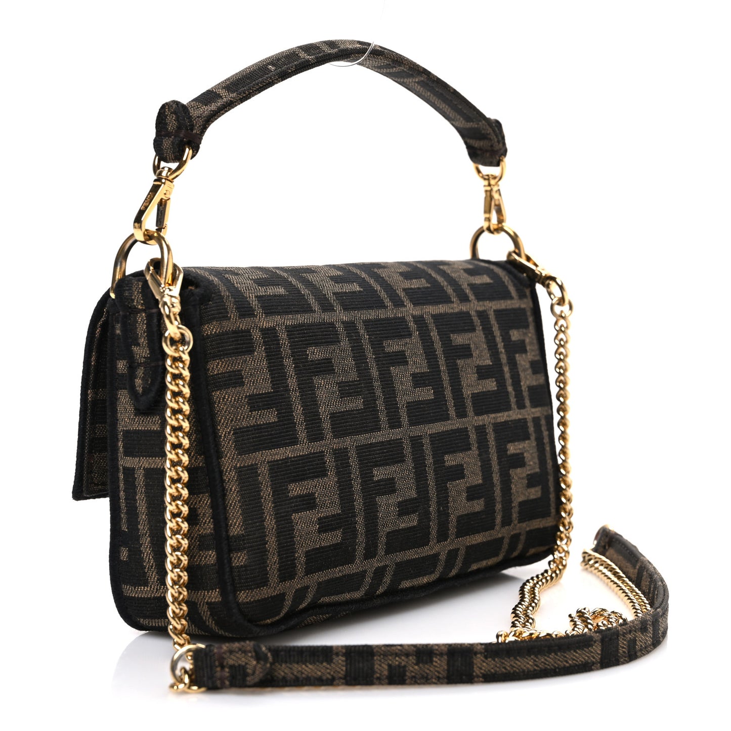 Fabric Jacquard FF 1974 Mini Baguette Tobacco Moro Black