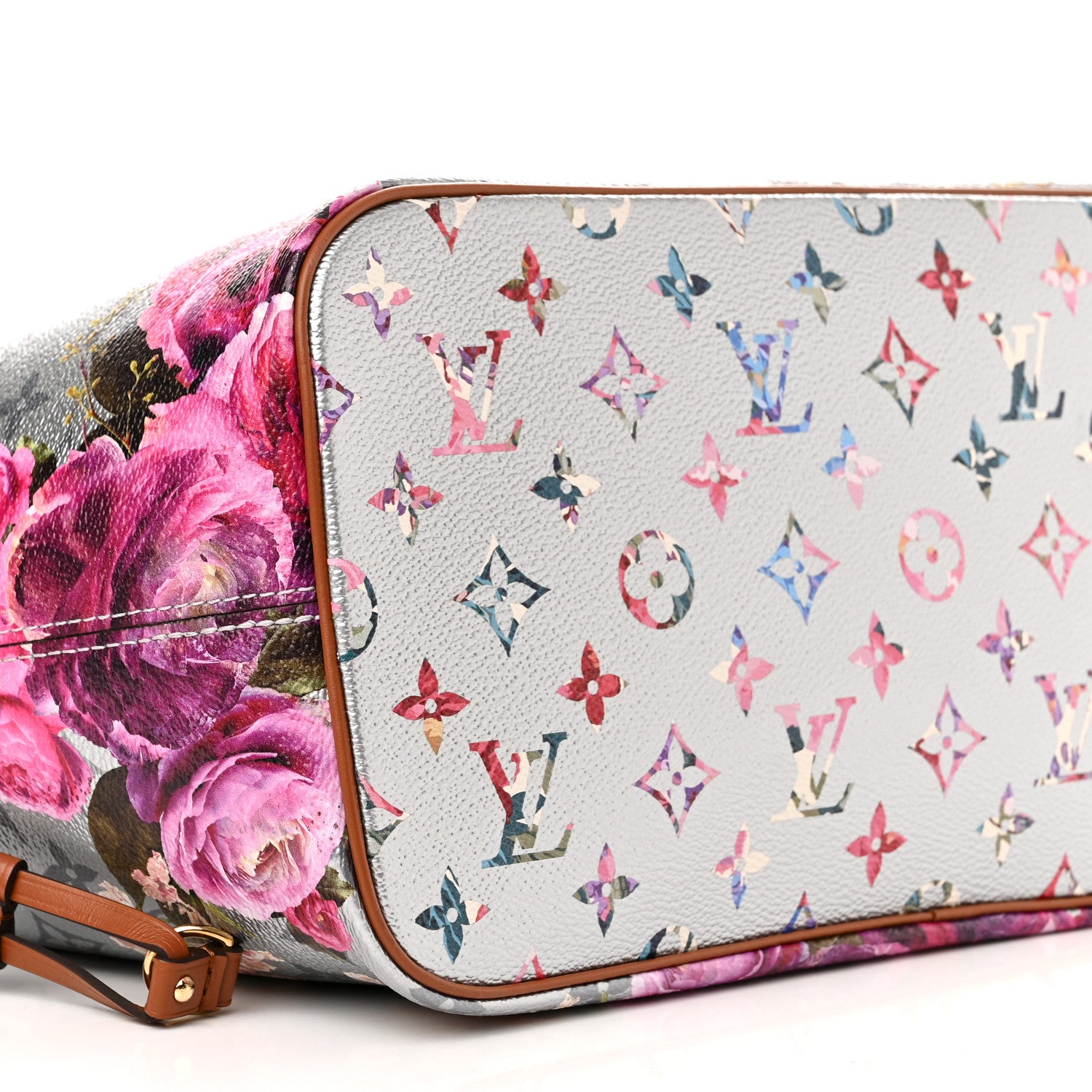 Louis Vuitton Metallic Monogram LV Garden Neverfull MM Silver 9 of 10