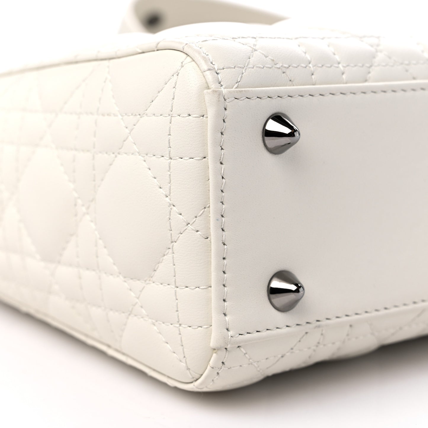 Lambskin Cannage Small My ABCDior Lady Dior White
